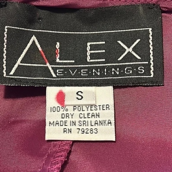 Alex Evenings Fuchsia Formal Evening Blazer Jacket Metallic Sheer Size Small - Picture 6 of 11